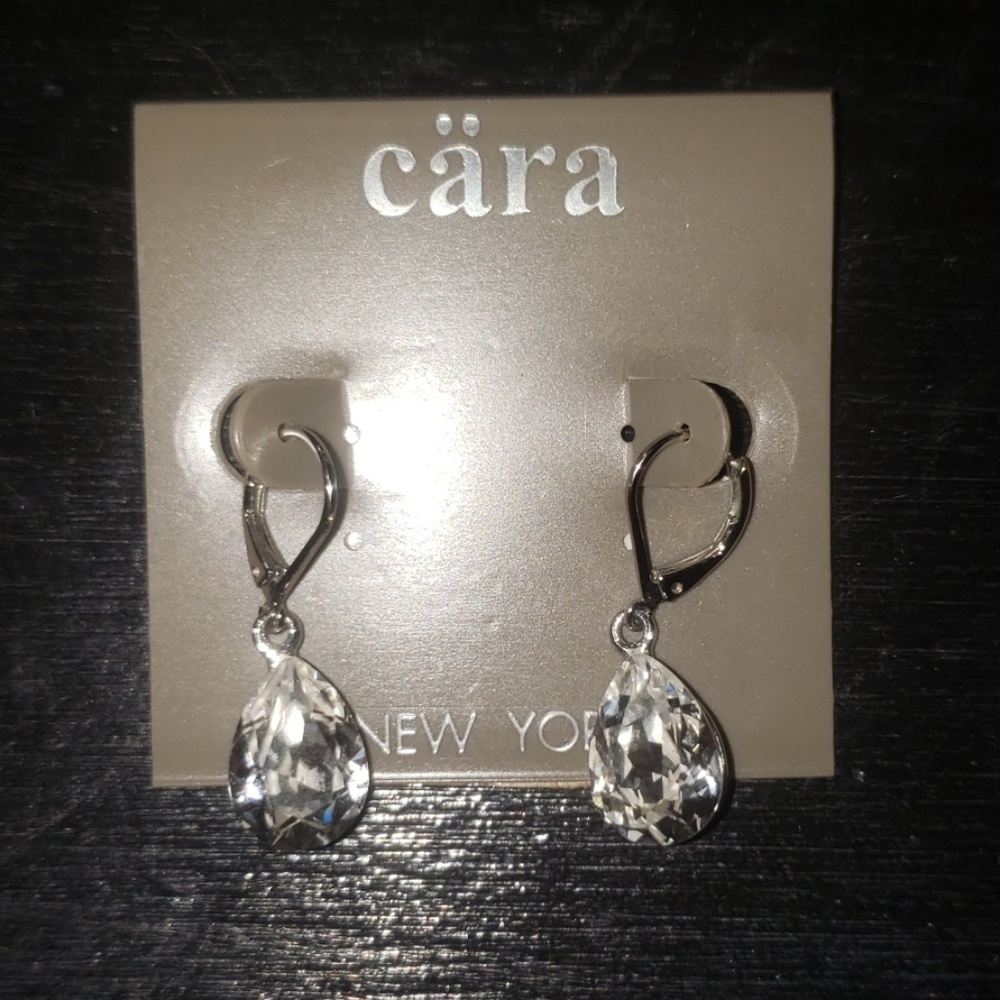 Cara sterling silver, diamond earings.